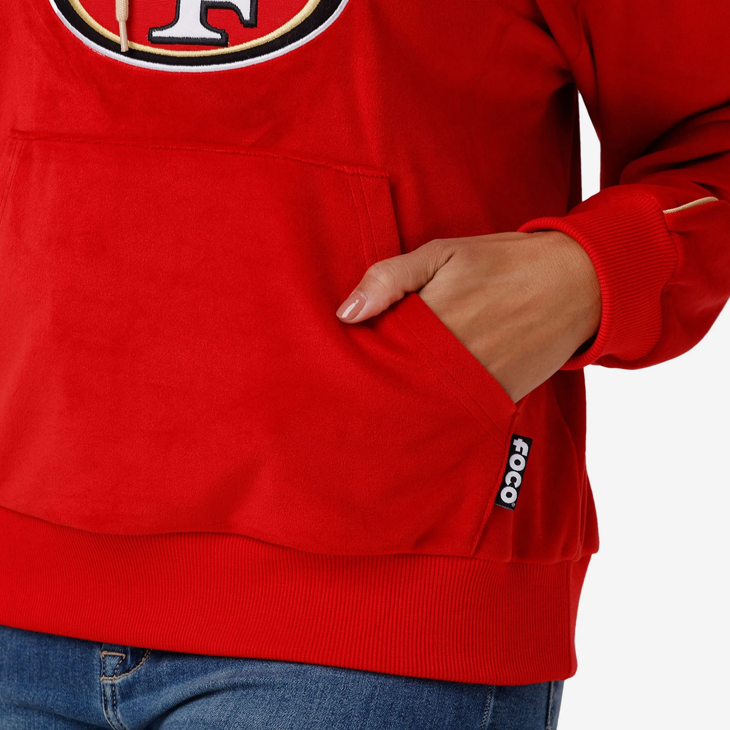 San Francisco 49ers Womens Velour Hooded Sweatshirt