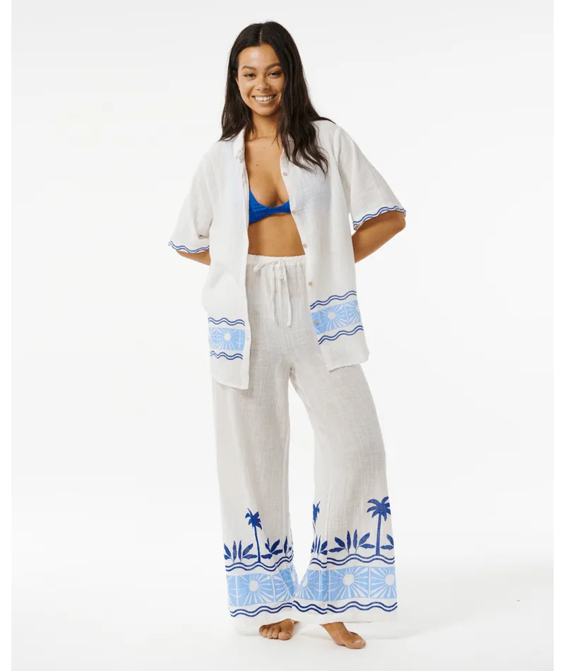 SANTORINI SUN PRINTED PANT - BLUE