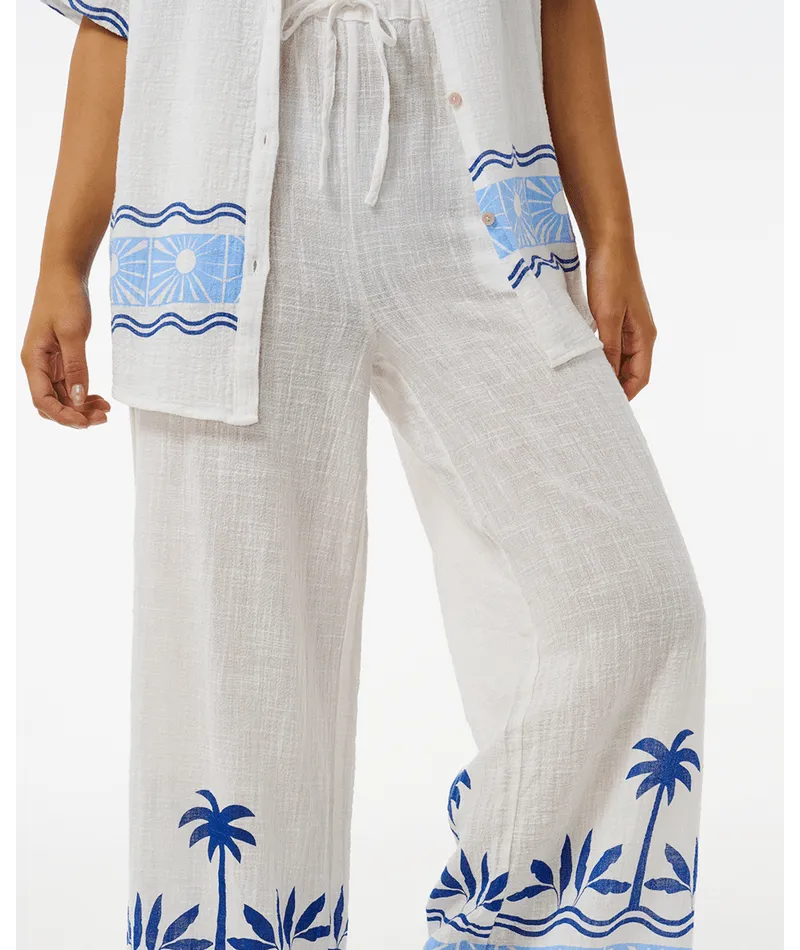 SANTORINI SUN PRINTED PANT - BLUE