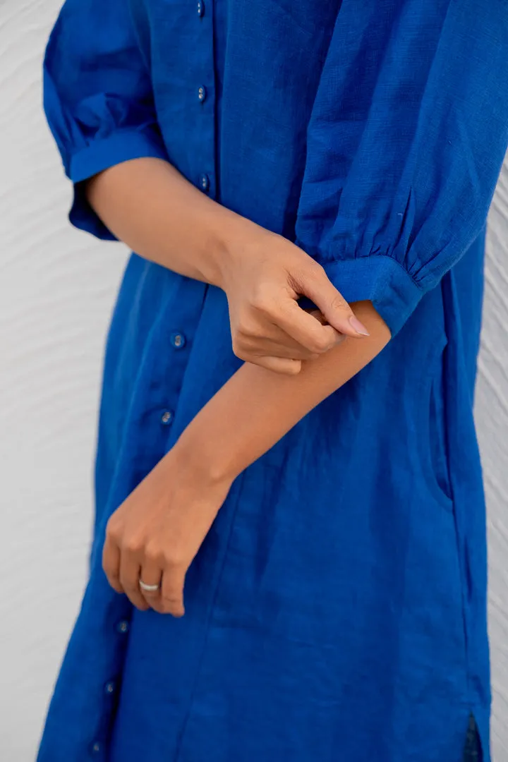 Sapphire Linen buttondown Kurta Set