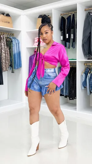 Satin Crop Shirt