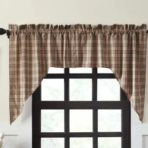 Sawyer Mill Charcoal Plaid Swag Curtains