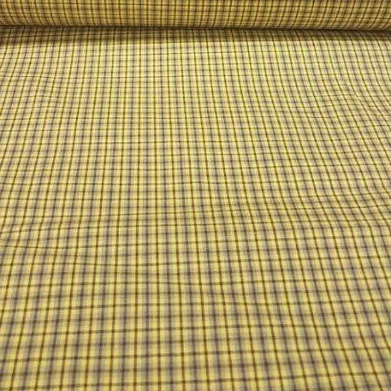 School Checks Fabric Yellow