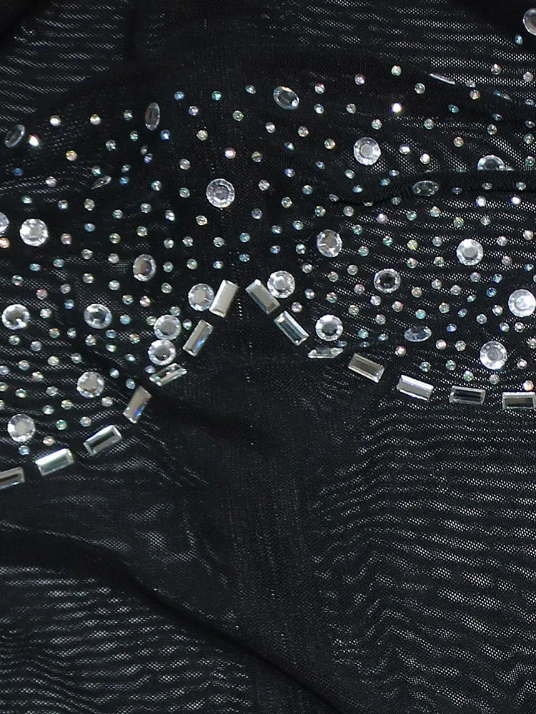 See Through Hot Drill Jumpsuits