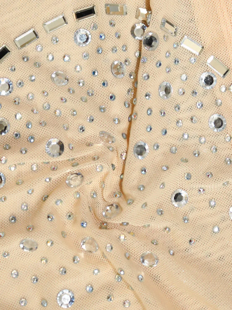 See Through Hot Drill Jumpsuits