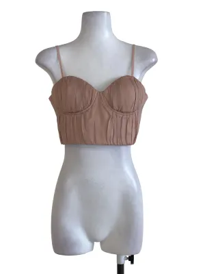 Sepia Lace Crop Top