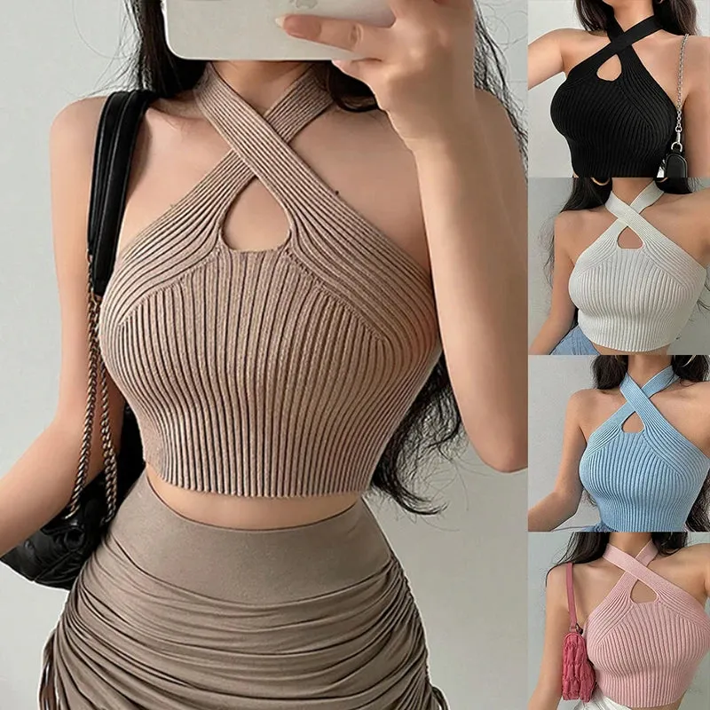 Sexy Cross Vest Crop Top