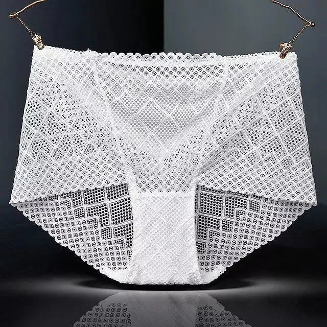 Sexy Lace Mesh Silk Cotton Briefs