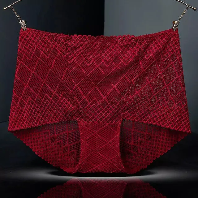 Sexy Lace Mesh Silk Cotton Briefs
