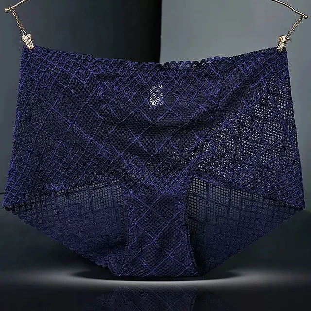 Sexy Lace Mesh Silk Cotton Briefs