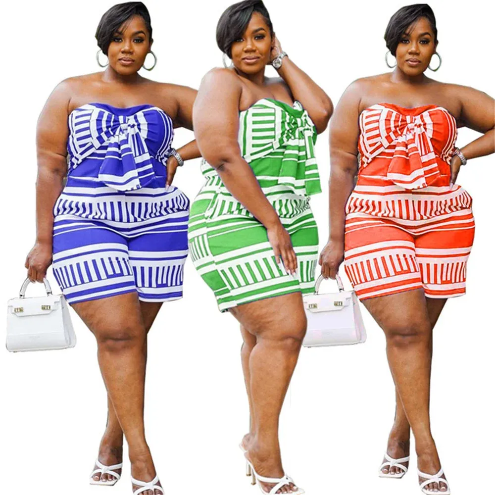 Sexy Plus Size Stretchy One-Piece Romper for Women