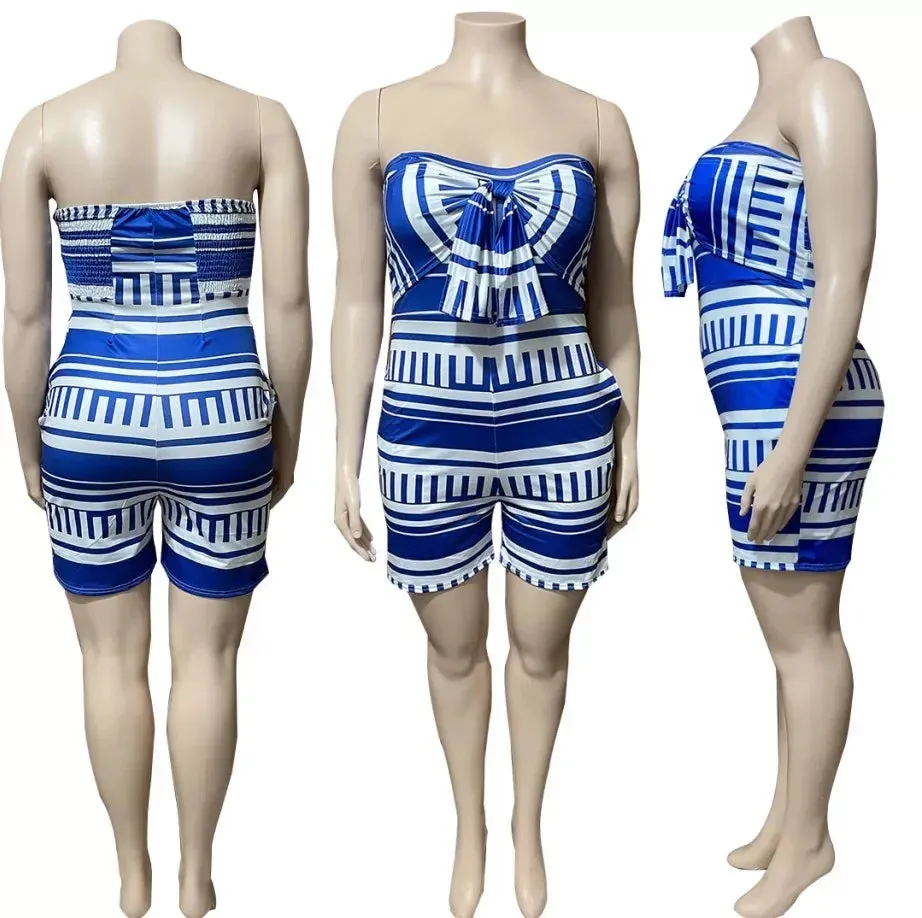 Sexy Plus Size Stretchy One-Piece Romper for Women