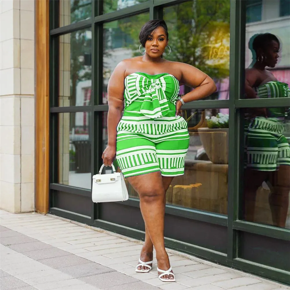 Sexy Plus Size Stretchy One-Piece Romper for Women