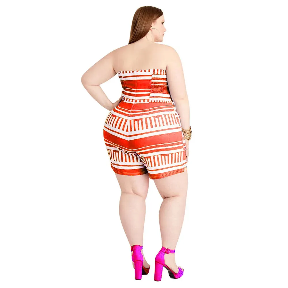 Sexy Plus Size Stretchy One-Piece Romper for Women