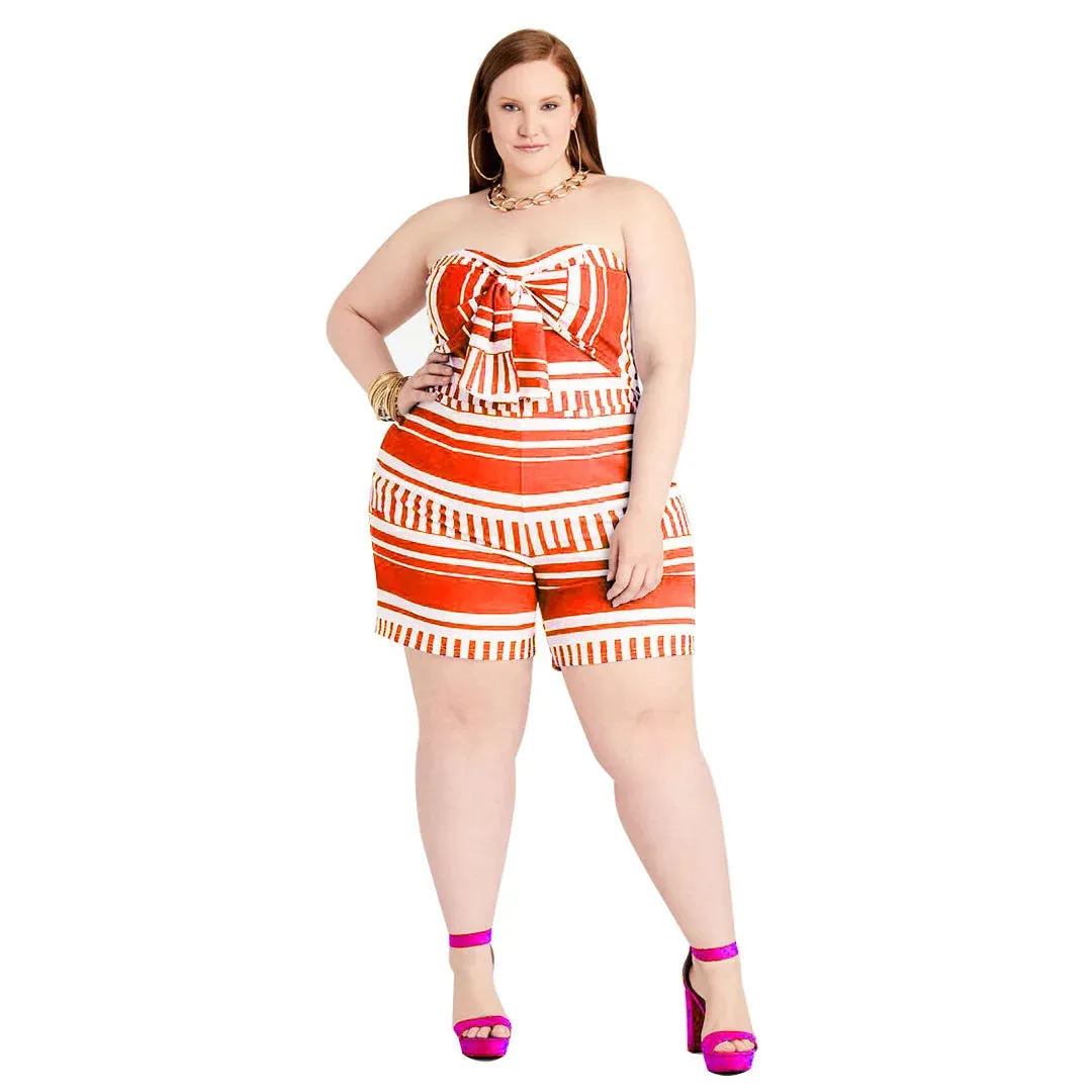 Sexy Plus Size Stretchy One-Piece Romper for Women