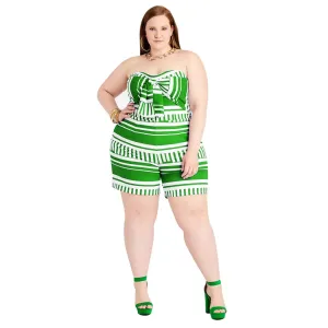 Sexy Plus Size Stretchy One-Piece Romper for Women