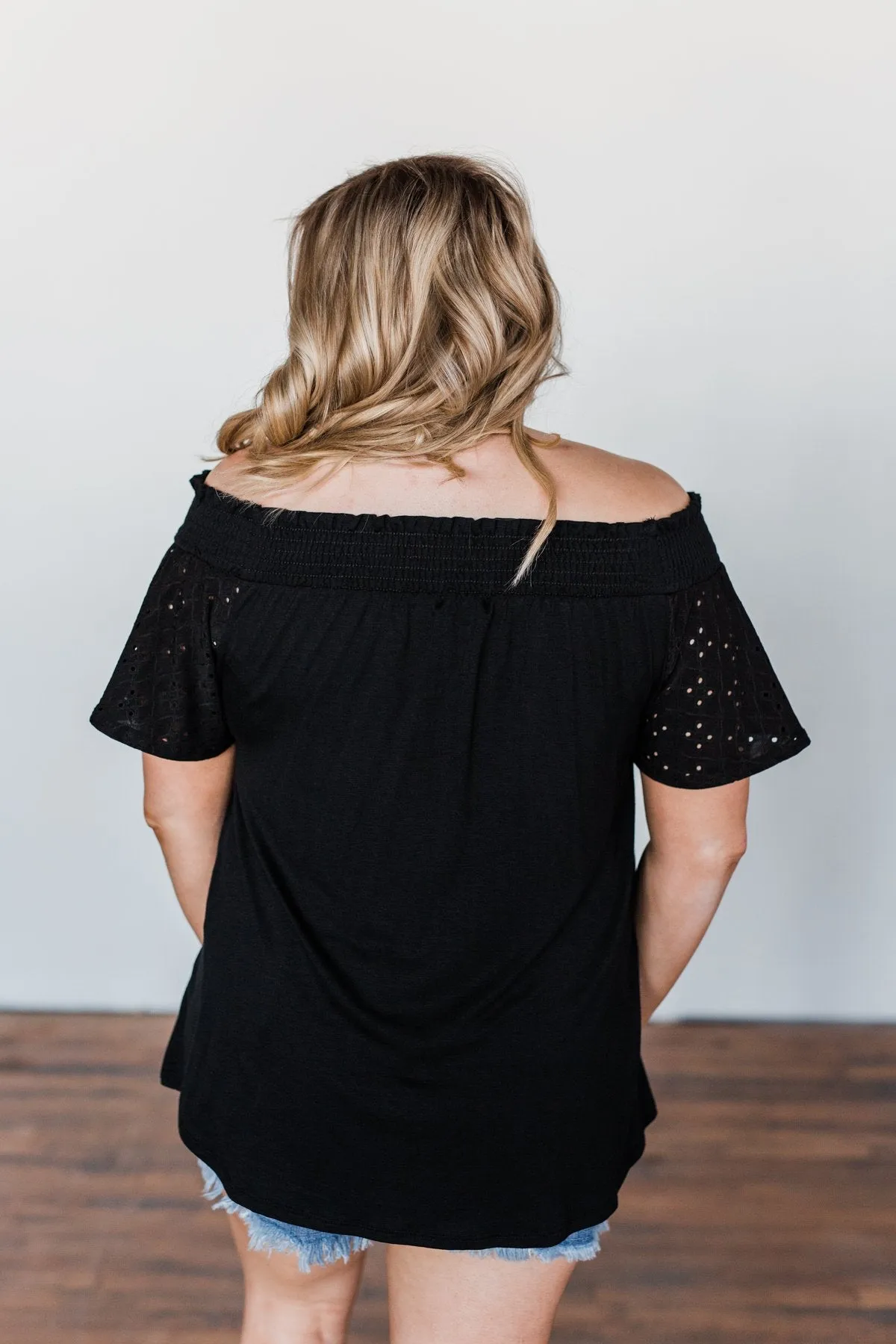 Share Your Dreams Off The Shoulder Top- Black