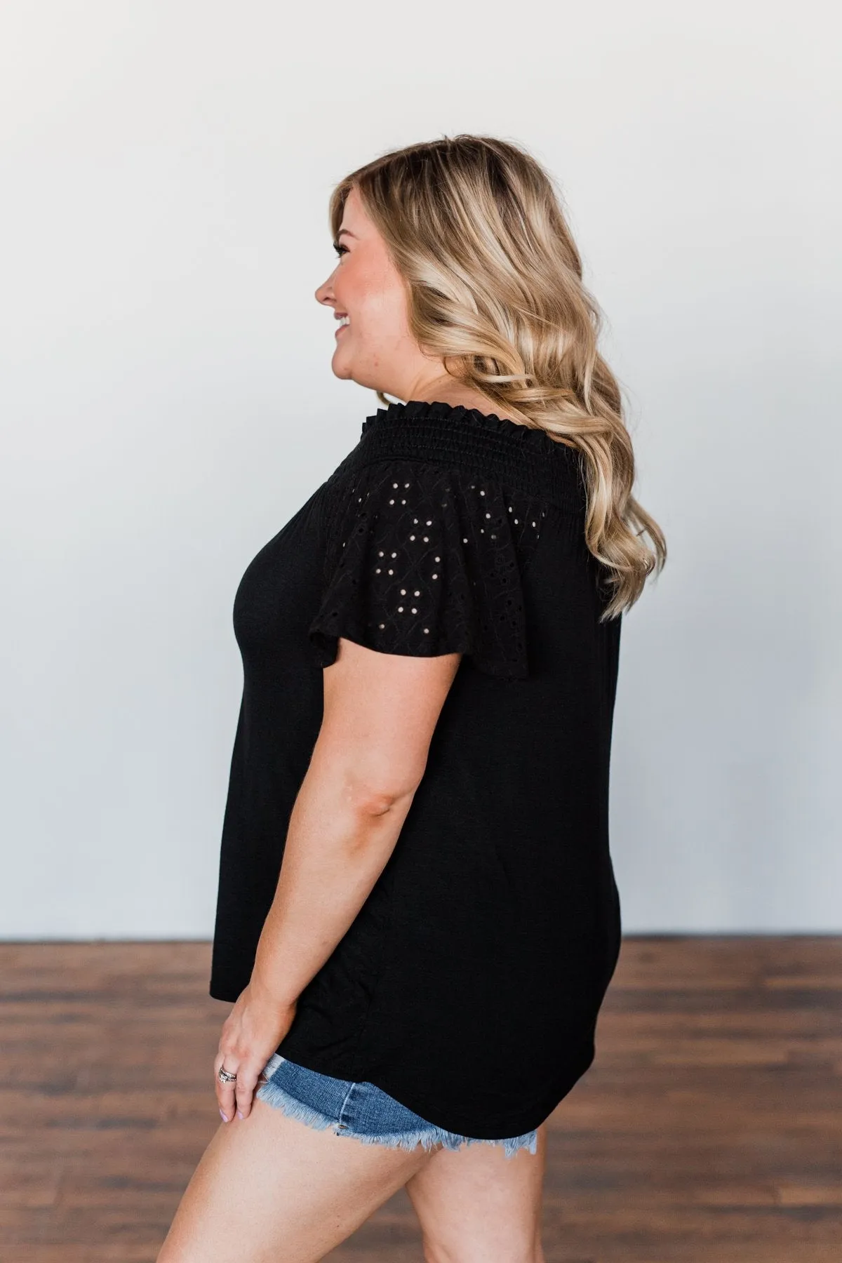 Share Your Dreams Off The Shoulder Top- Black