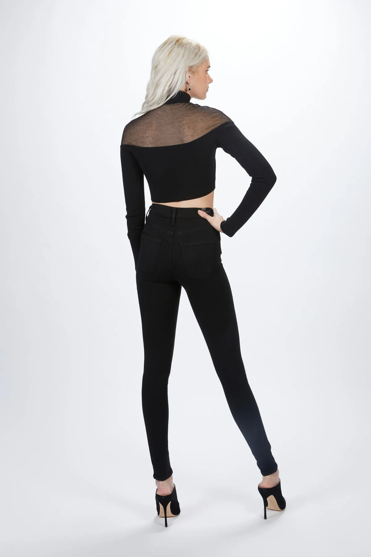 SHEER CROP KNIT TOP
