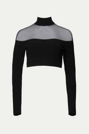 SHEER CROP KNIT TOP