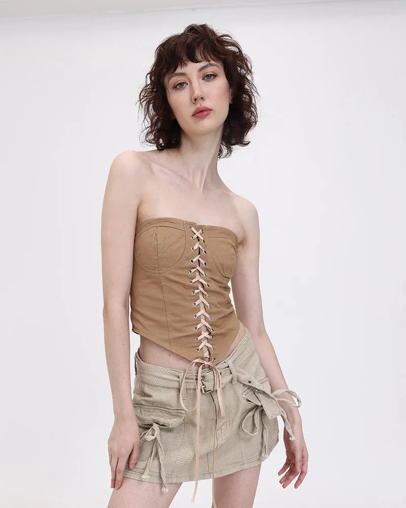 Shoestring Neutral Corset Top