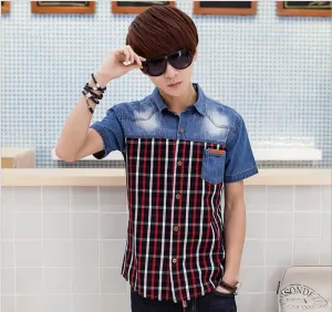 Short Sleeve Fashion Denim