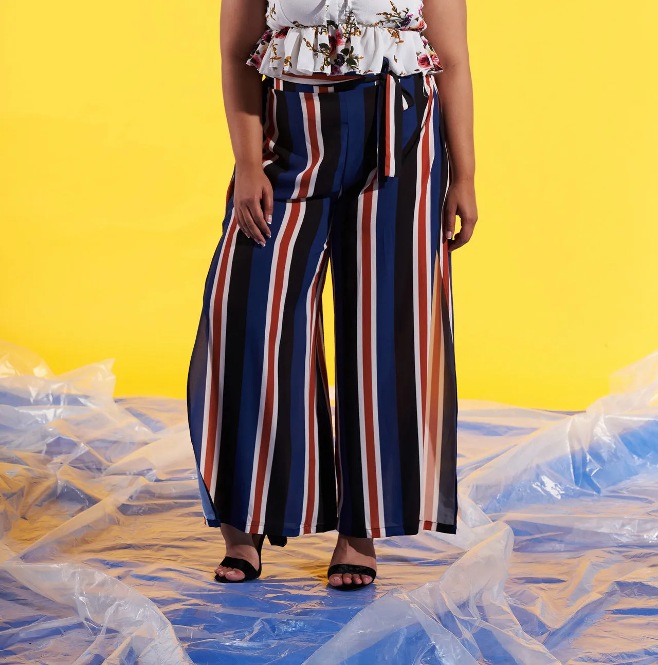 Side Slit Sexy Large Size Wide Leg Pants
