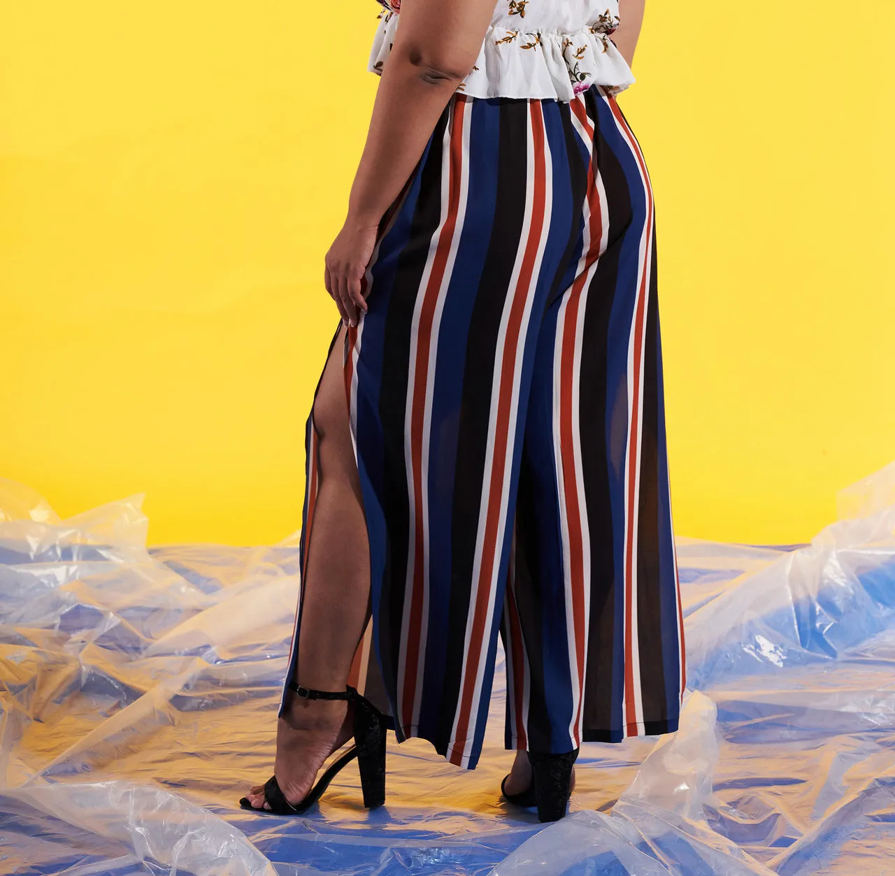 Side Slit Sexy Large Size Wide Leg Pants