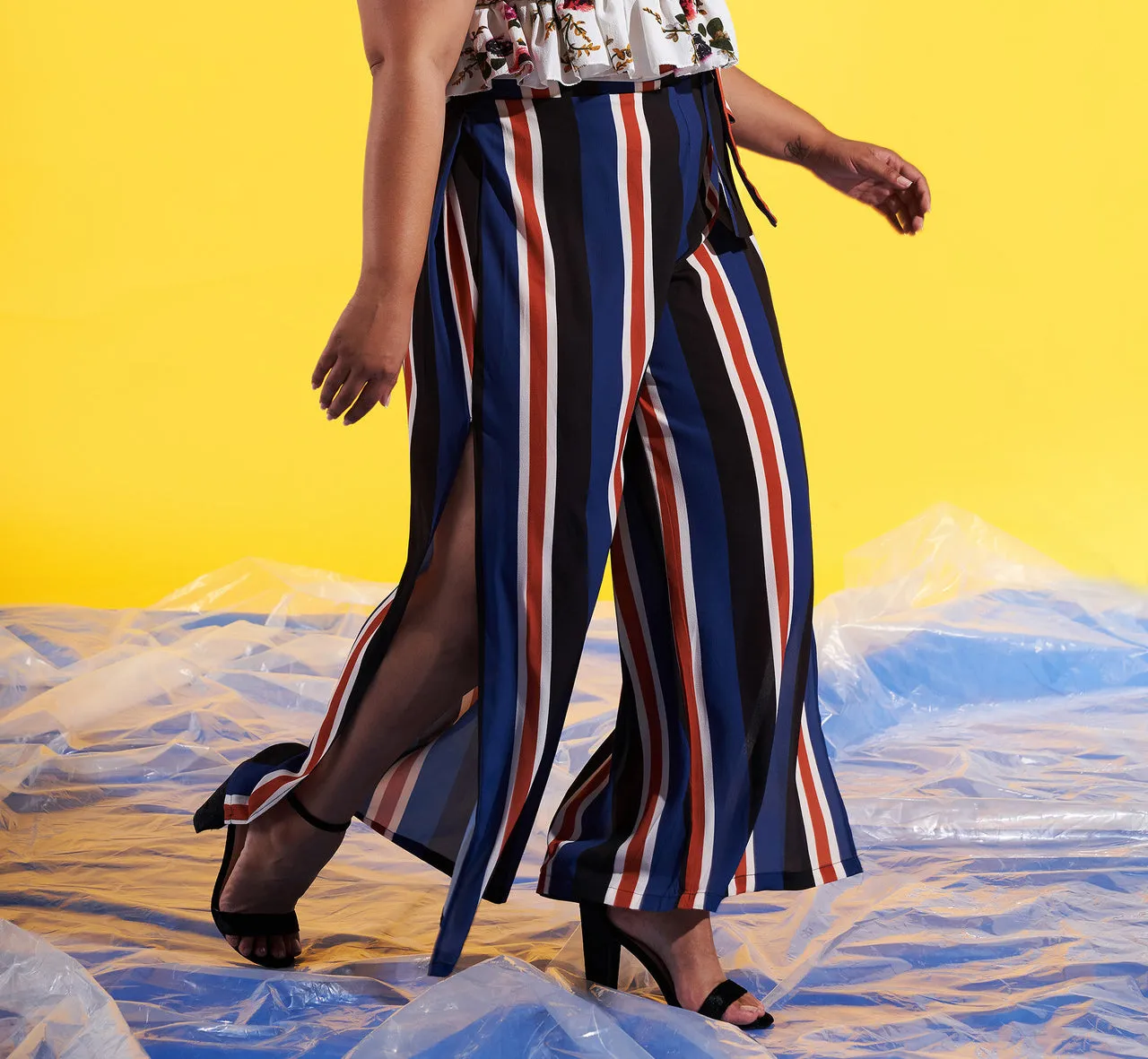 Side Slit Sexy Large Size Wide Leg Pants