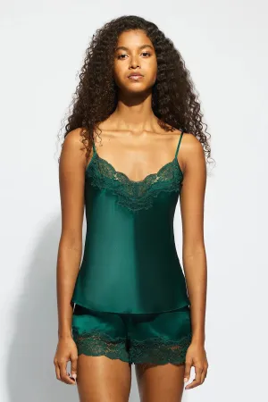 Silk Lace Cami - Emerald