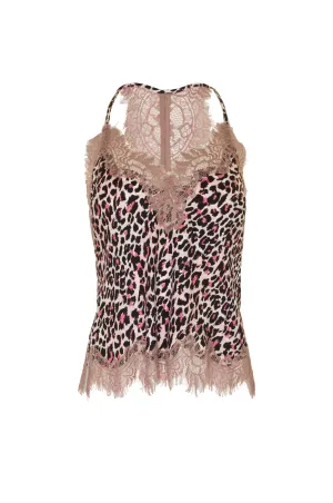 Silk Print Racerback Lace Cami