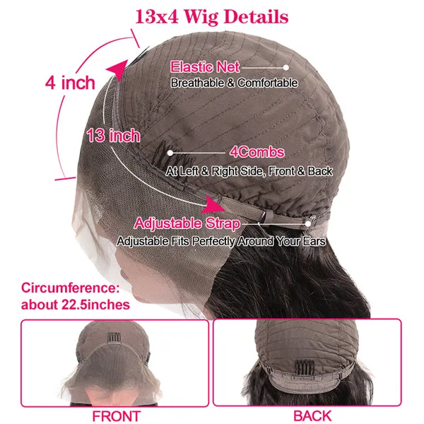 Silk Straight Pre Bleached Knots Lace Front Wigs 13x4 13x6 Lace Wigs 100% Human Hair