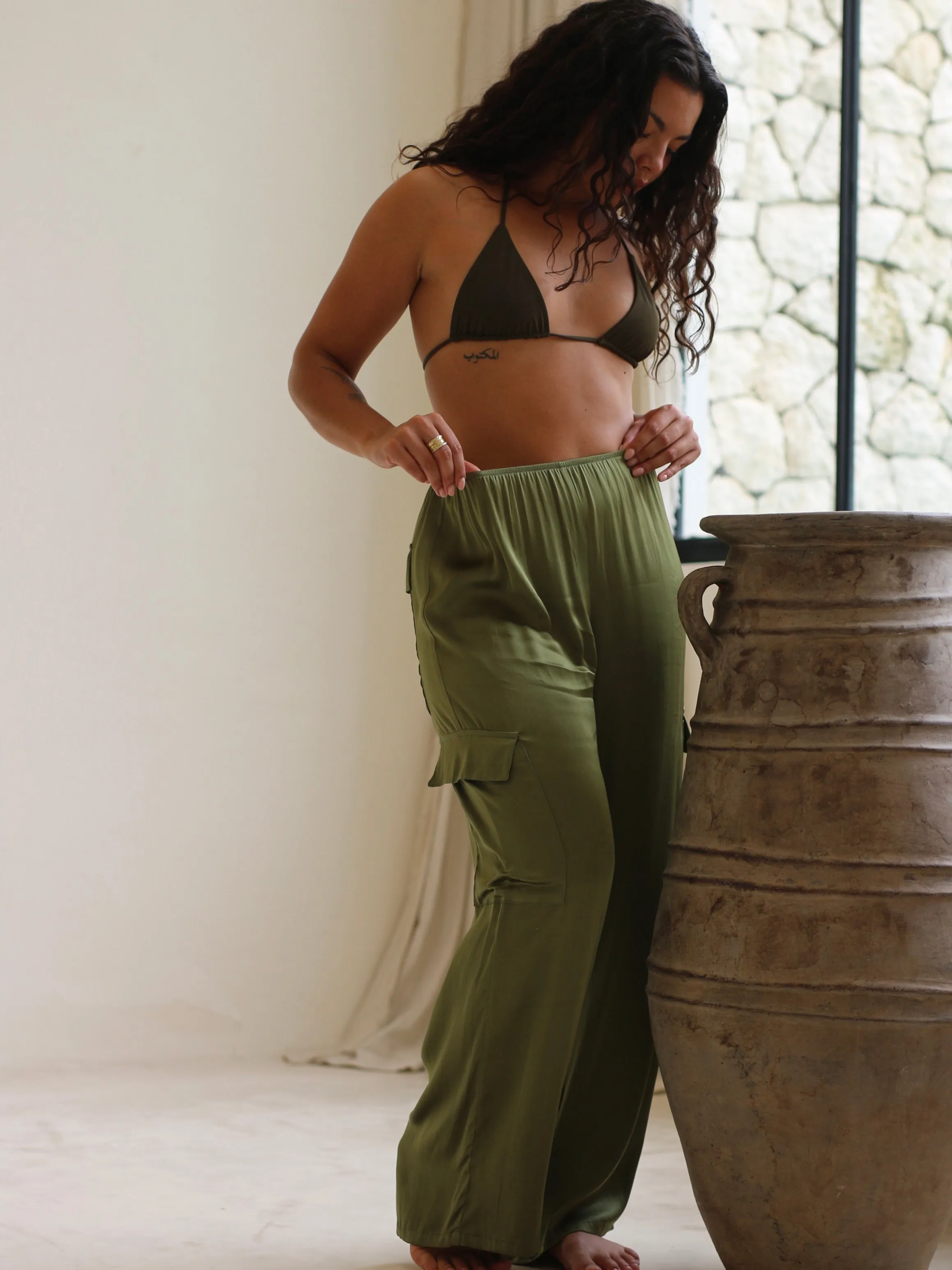 Silky Cargo Pants