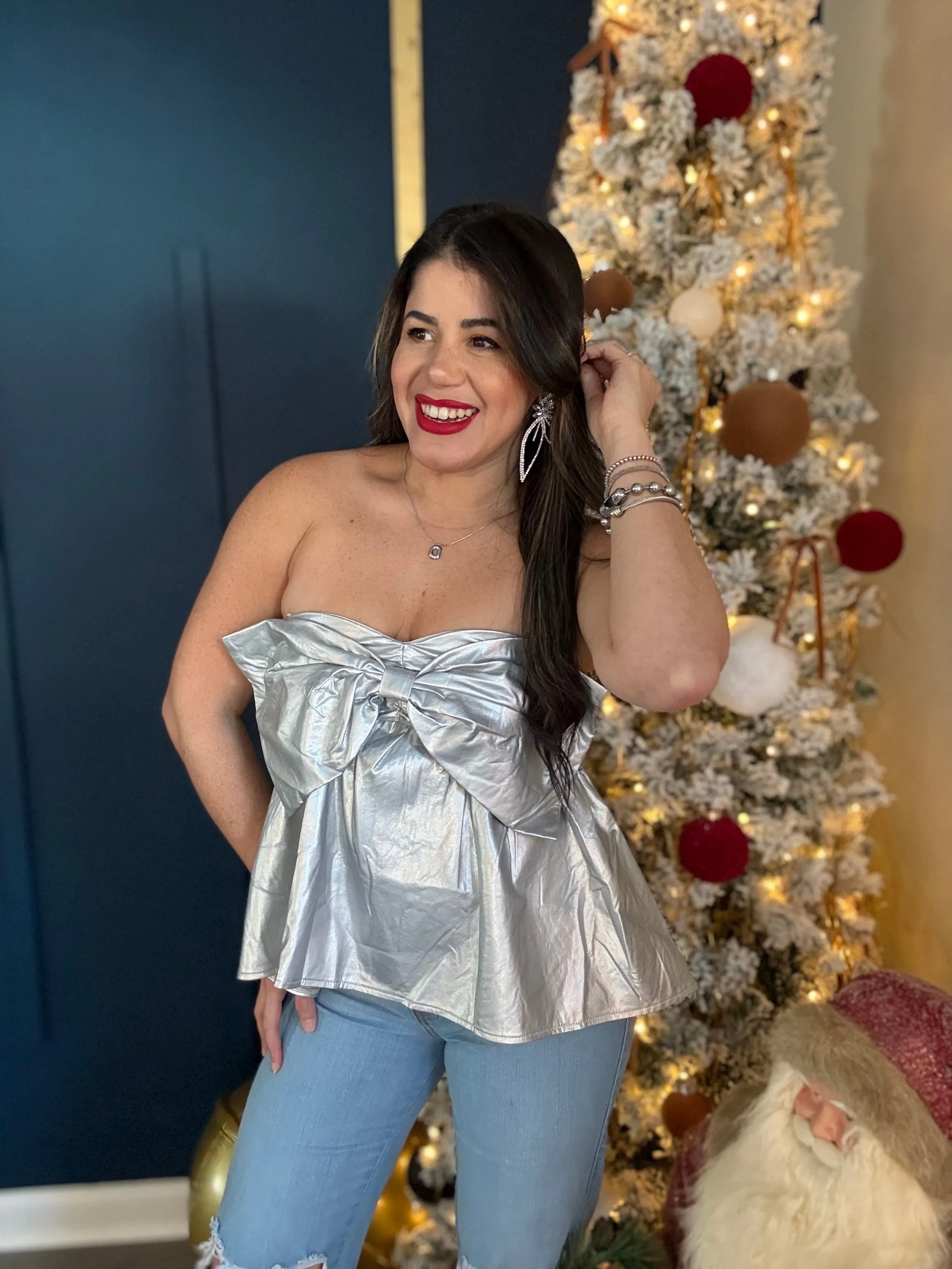Silver off Shoulder top