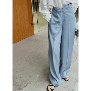 Simple Irregular Waist Wide Leg Pants