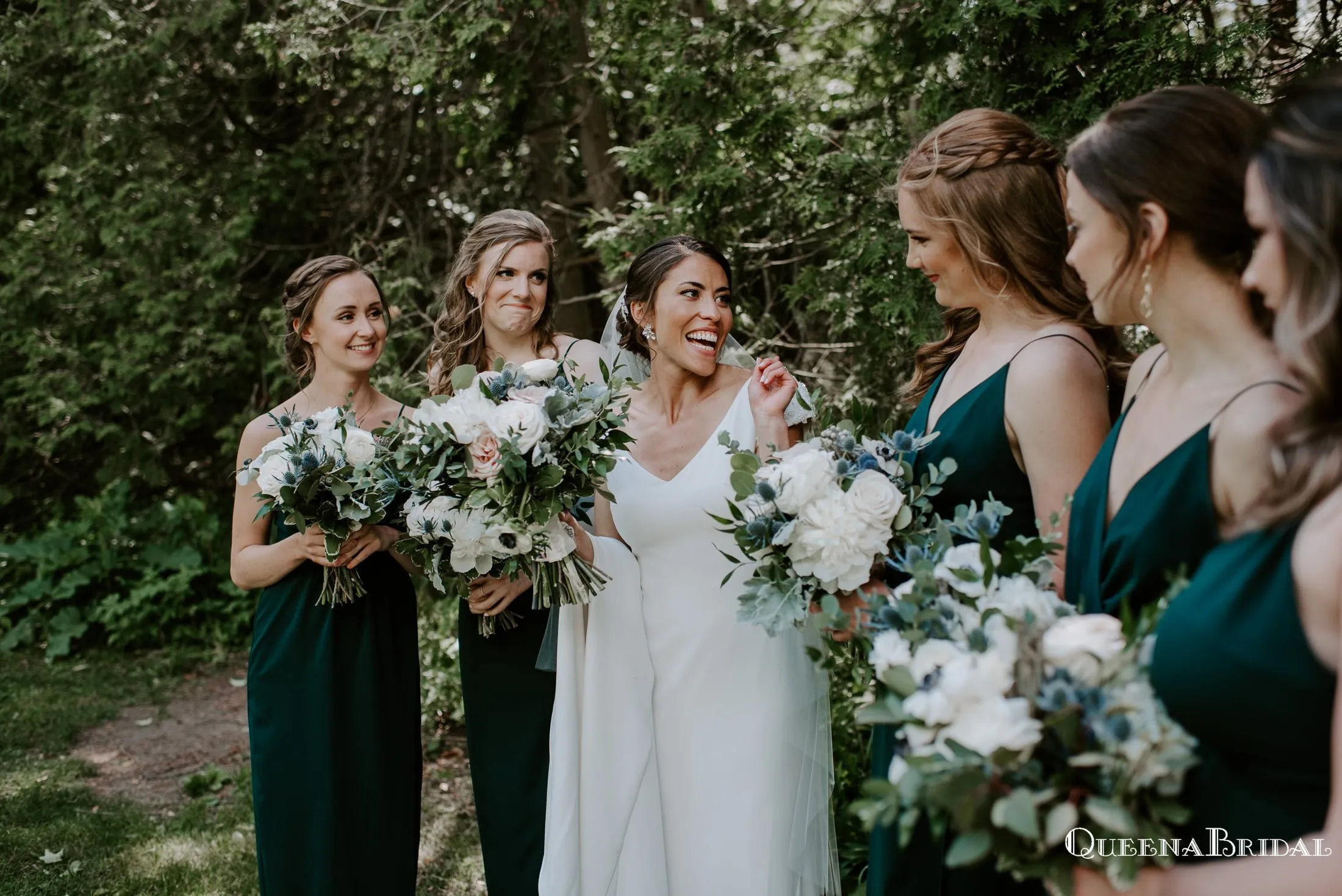 Simple V-neck Dark Green Long Cheap Charming Bridesmaid Dresses Online, BDS0064