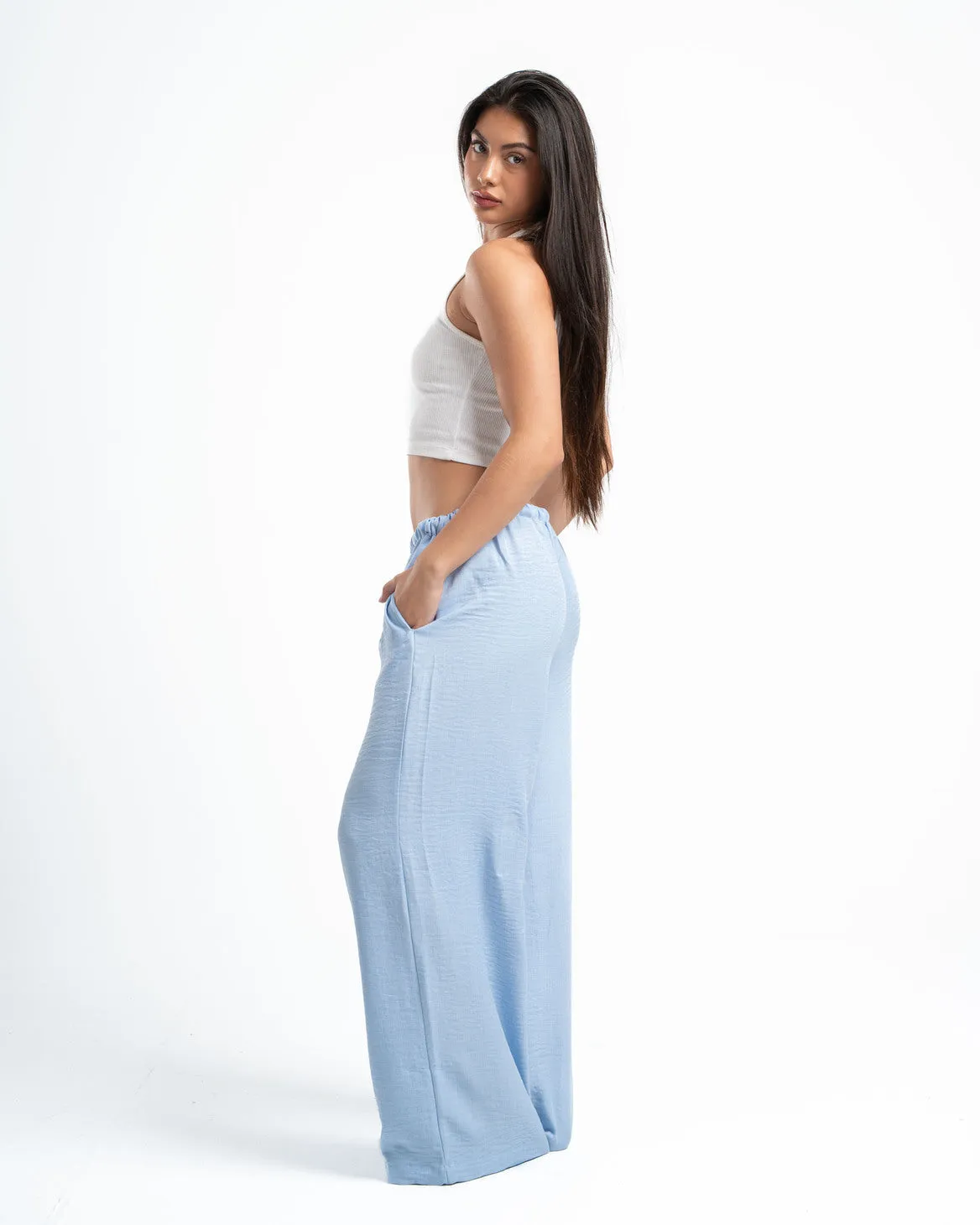 Sky Blue Linen Pants