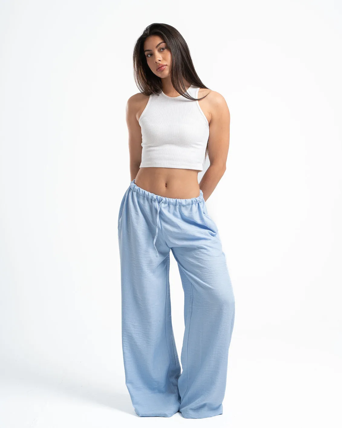 Sky Blue Linen Pants