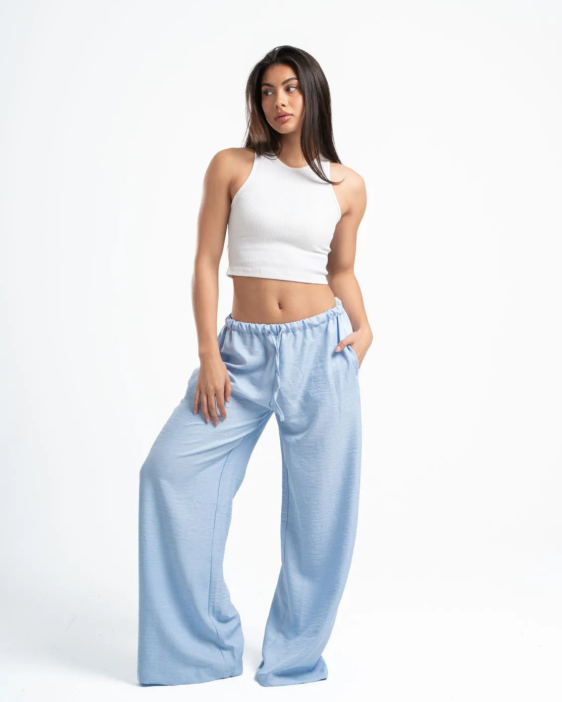 Sky Blue Linen Pants