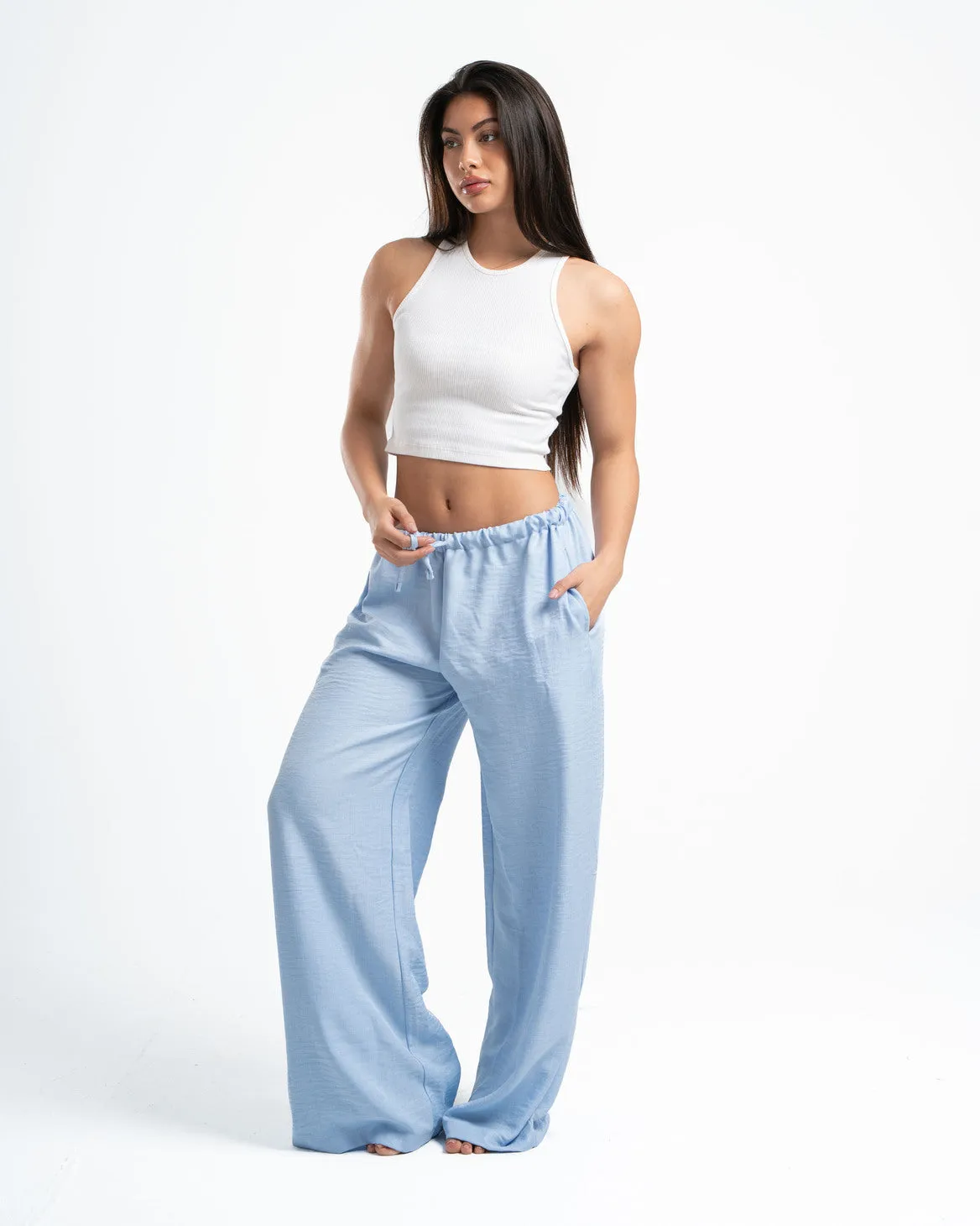 Sky Blue Linen Pants