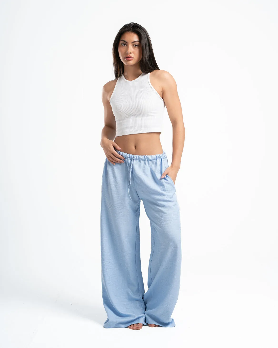 Sky Blue Linen Pants