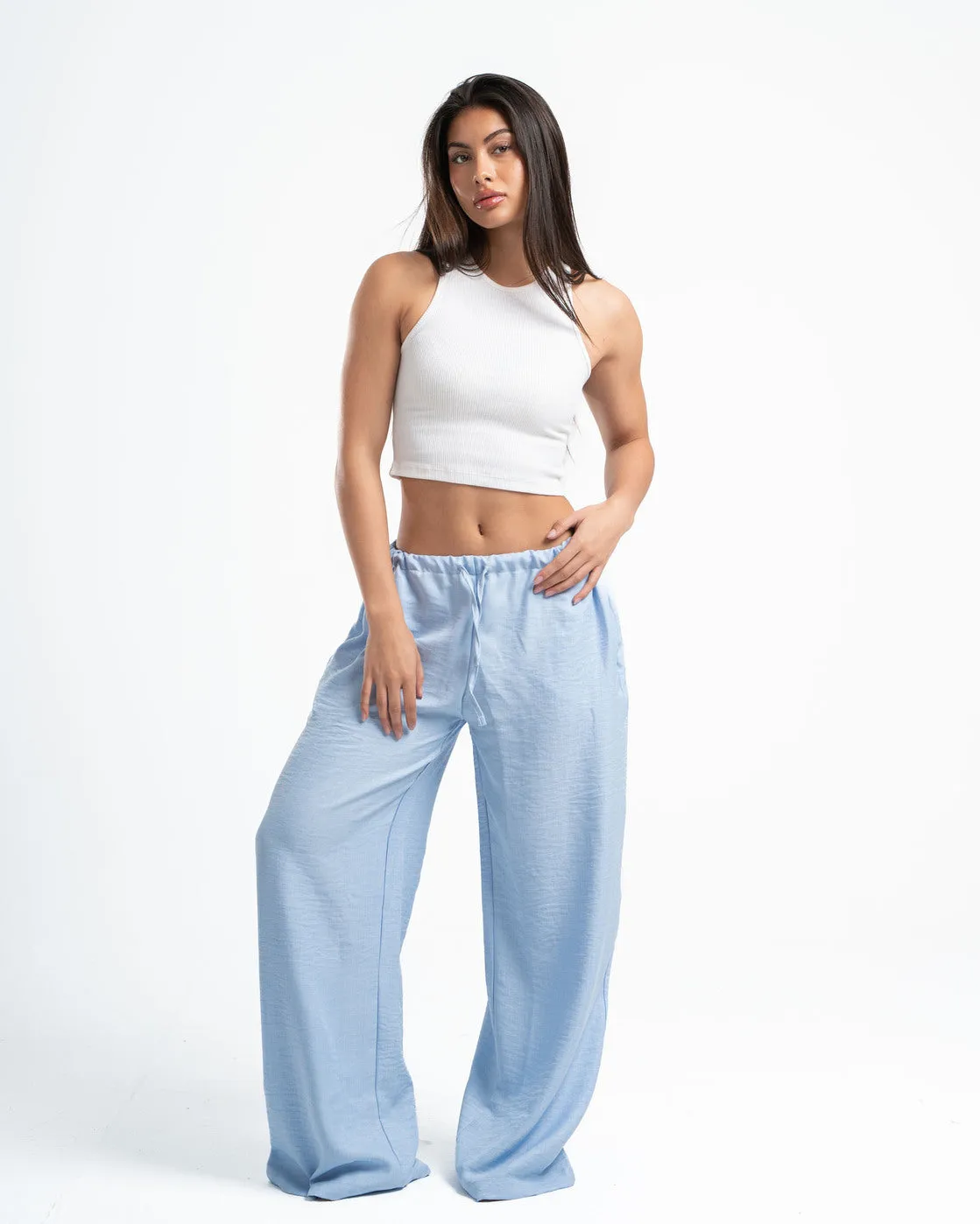 Sky Blue Linen Pants