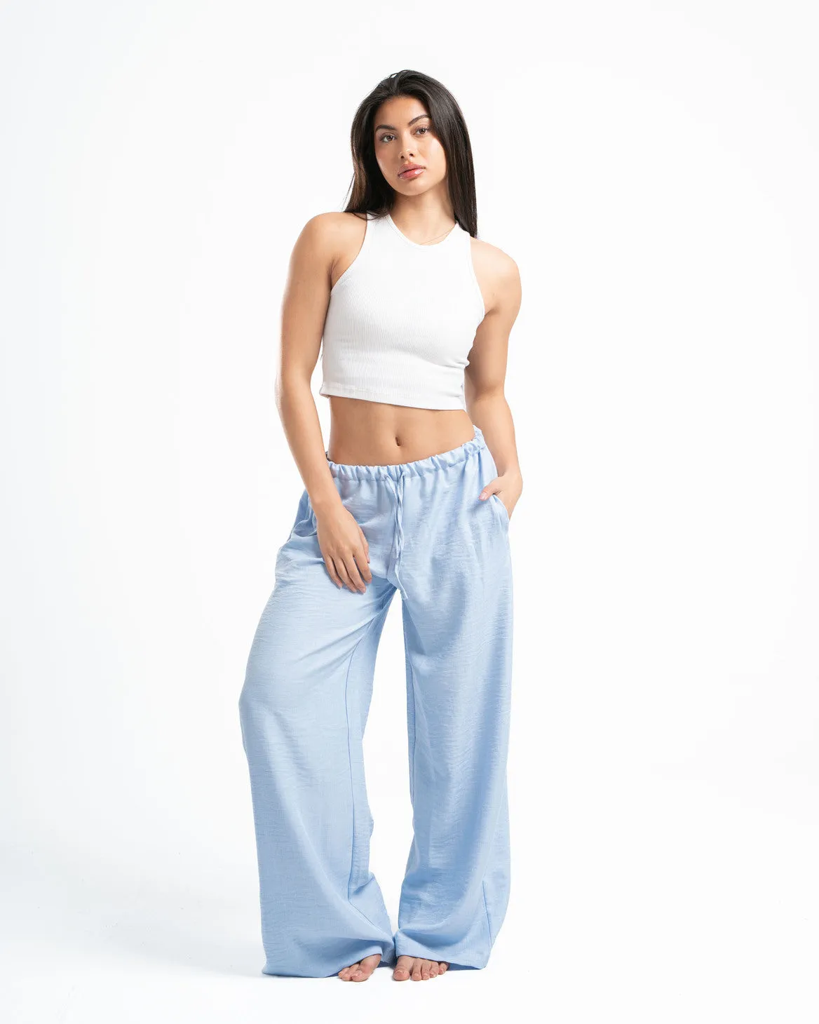 Sky Blue Linen Pants