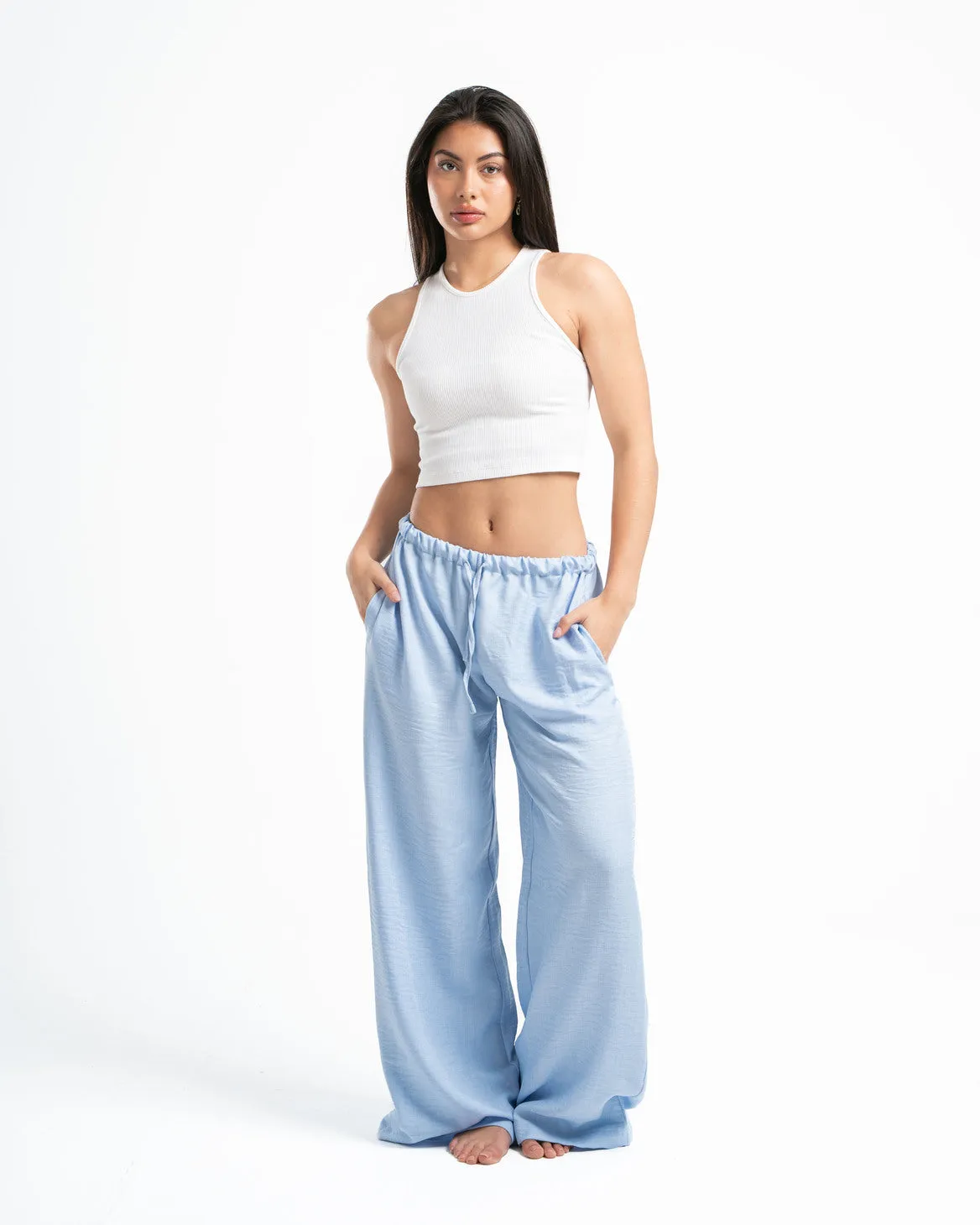 Sky Blue Linen Pants
