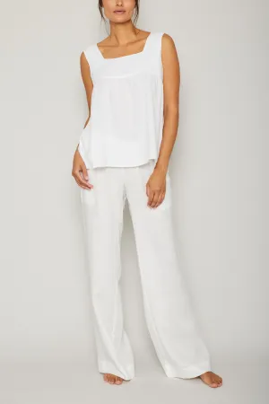Sleeveless Square Neck Linen Lounge Set