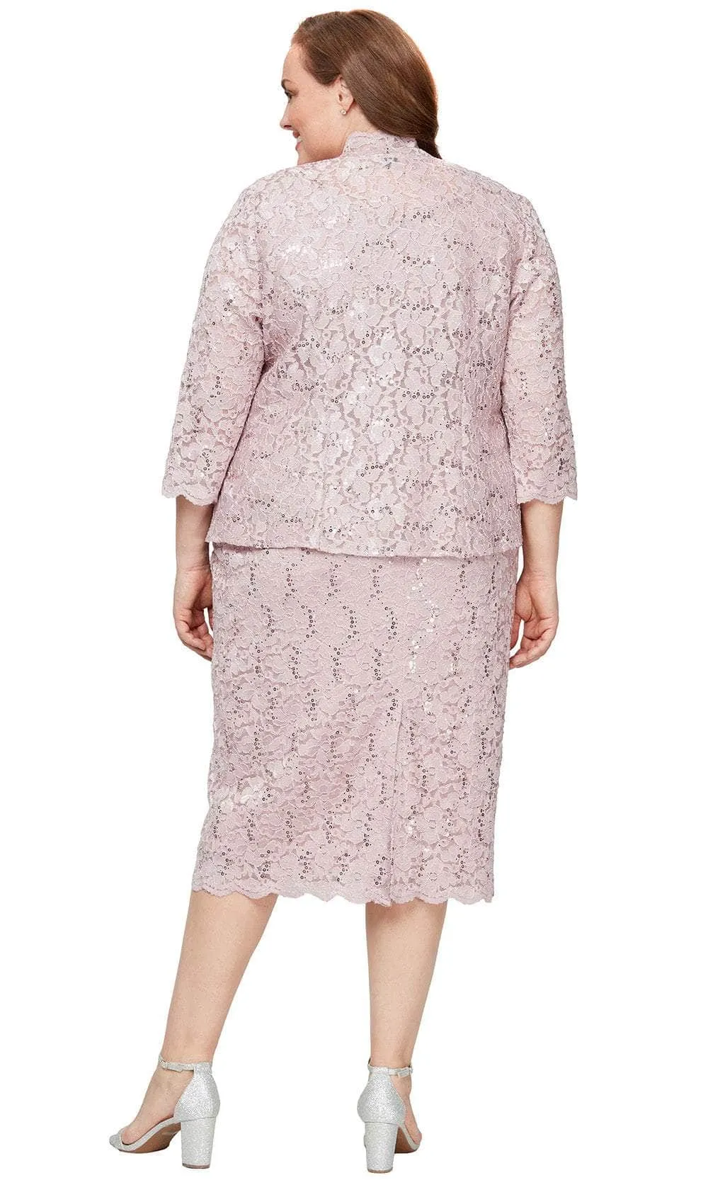 SLNY 9413104 - Floral Lace Plus Size Formal Dress
