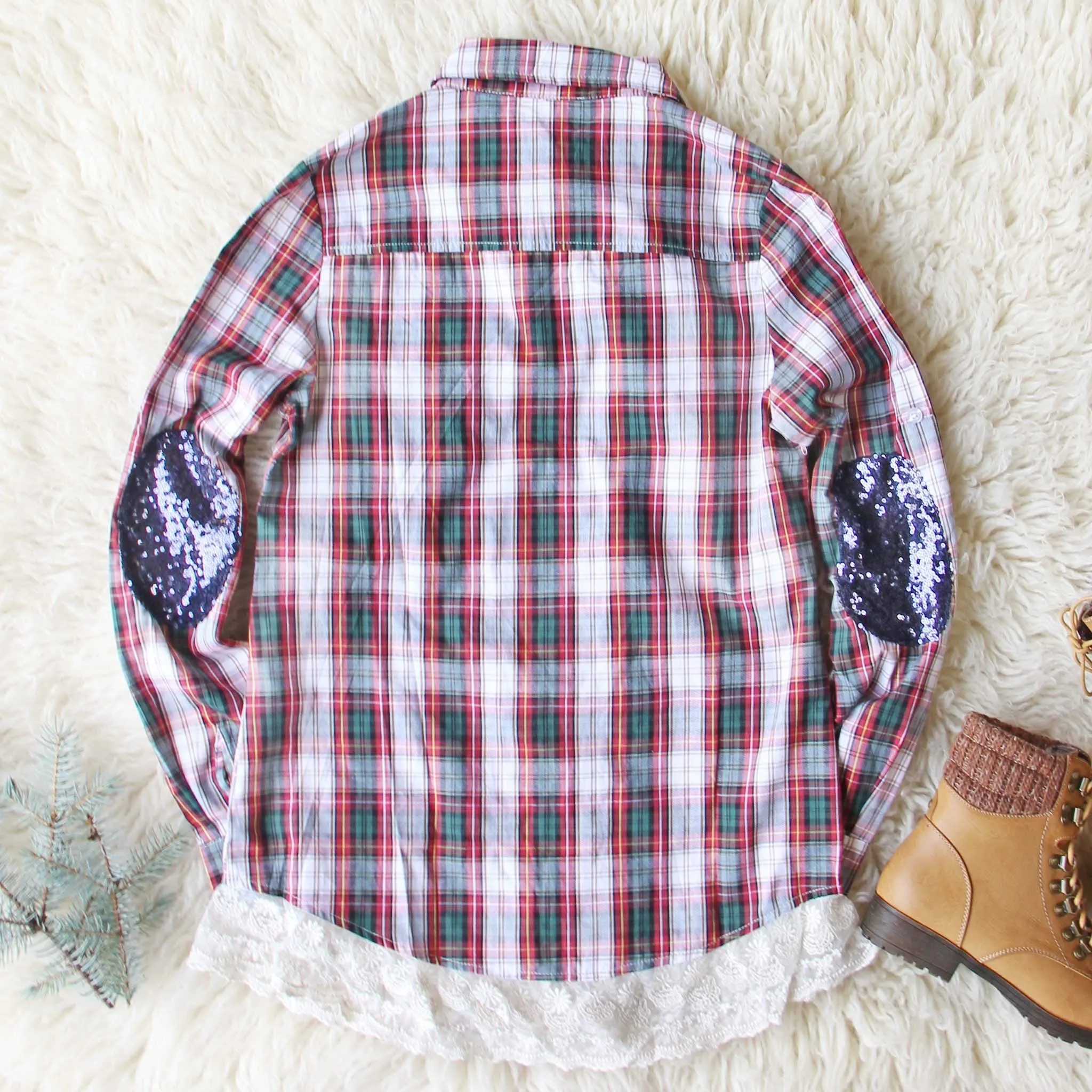 Snowy Plaid Shirt in Juniper