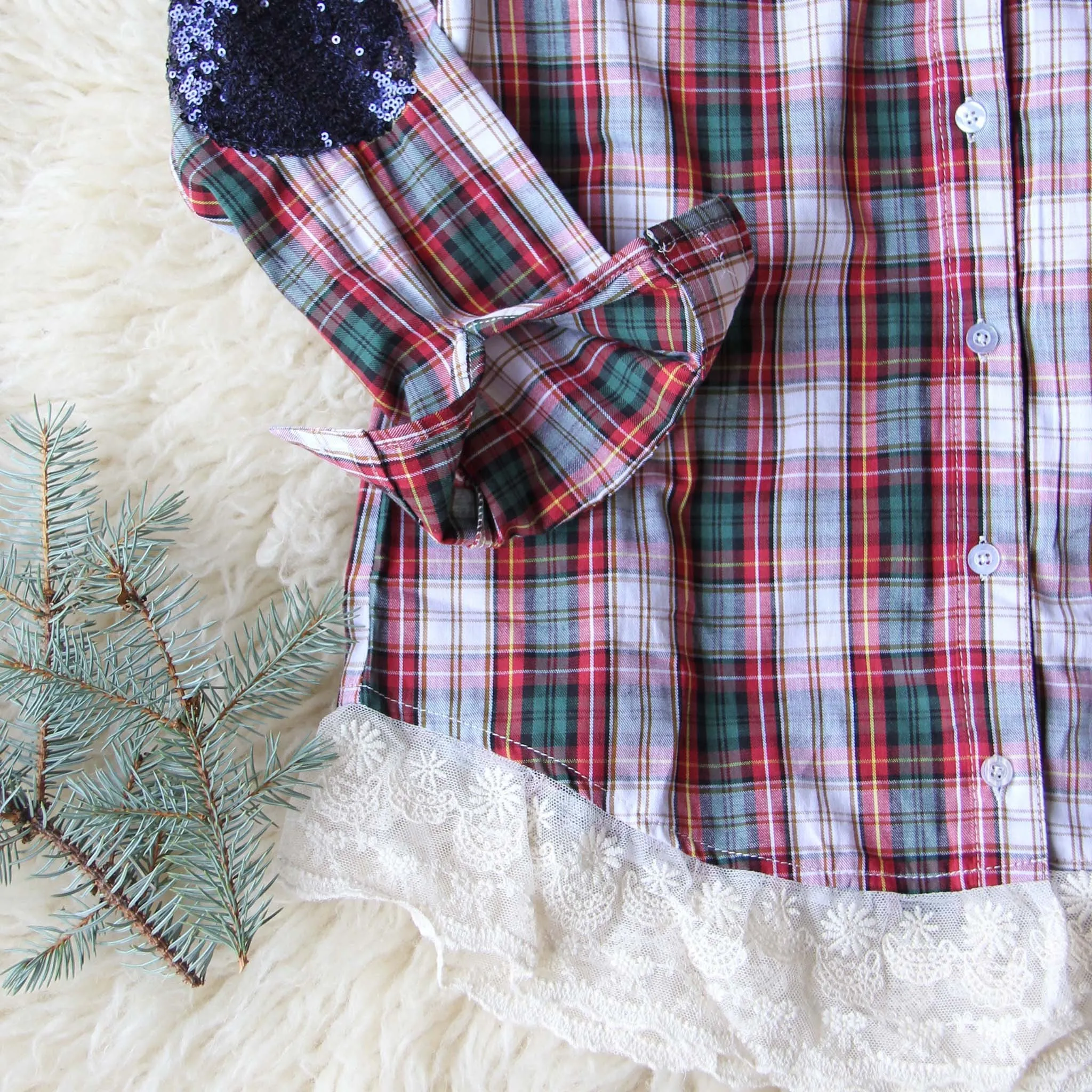 Snowy Plaid Shirt in Juniper