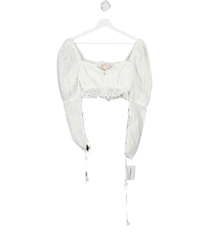 Sofia White Treasure Lace Crop Top UK 8