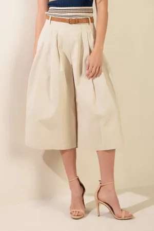 Solid Woven Culotte Pants
